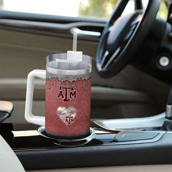 customized texas am aggies heart helmet motif maroon curved tumbler trendy.webp