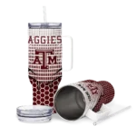 customized texas am aggies hex texture maroon curved tumbler best selling.webp