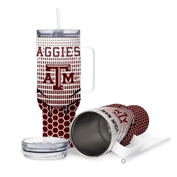 customized texas am aggies hex texture maroon curved tumbler high quality.webp