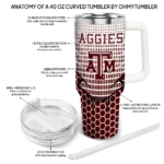 customized texas am aggies hex texture maroon curved tumbler best selling.webp