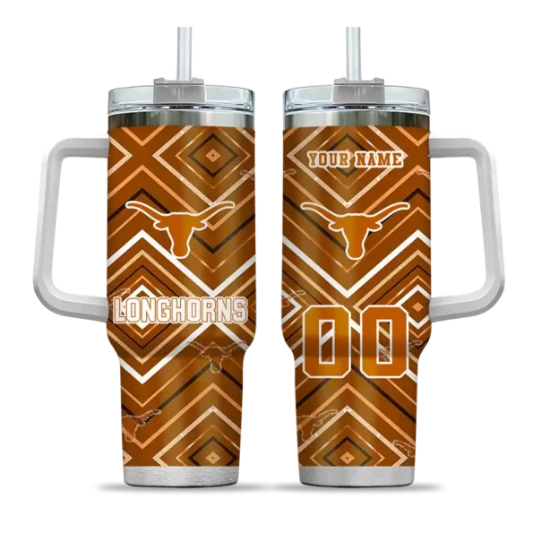 customized texas longhorns bold diamonds orange curved tumbler best selling.webp