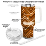 customized texas longhorns bold diamonds orange curved tumbler best selling.webp