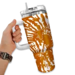 customized texas longhorns burst swirl orange curved tumbler best selling.webp