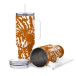 customized texas longhorns burst swirl orange curved tumbler best selling.webp