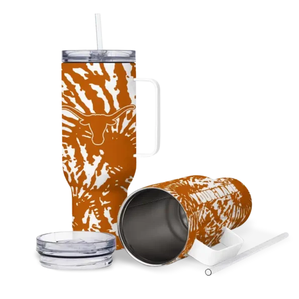 customized texas longhorns burst swirl orange curved tumbler high quality.webp