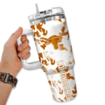 customized texas longhorns camo mashup orange white curved tumbler best selling.webp