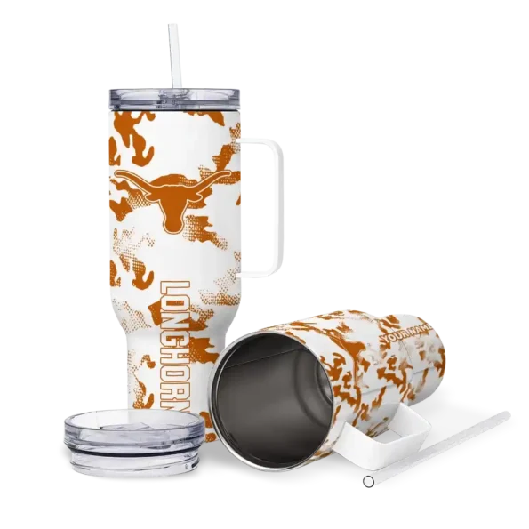 customized texas longhorns camo mashup orange white curved tumbler high quality.webp
