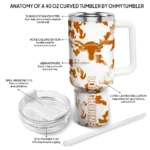 customized texas longhorns camo mashup orange white curved tumbler best selling.webp
