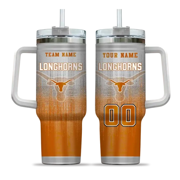 customized texas longhorns gradient dots orange curved tumbler best selling.webp