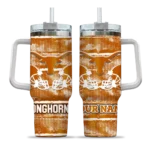 customized texas longhorns honey streaks orange curved tumbler best selling.webp