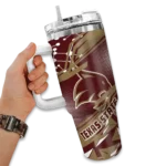 customized texas state bobcats abstract paths maroon curved tumbler best selling.webp