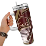 customized texas state bobcats arrow burst maroon curved tumbler best selling.webp
