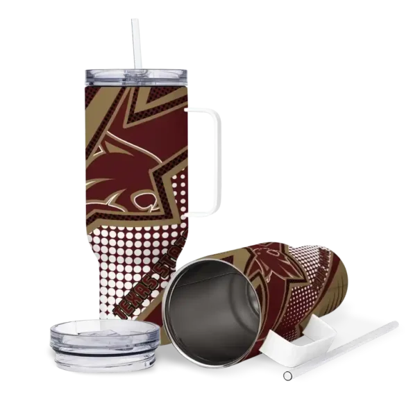 customized texas state bobcats arrow burst maroon curved tumbler high quality.webp
