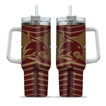customized texas state bobcats chevron layers maroon curved tumbler best selling.webp