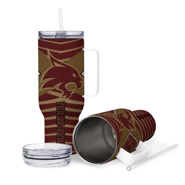 customized texas state bobcats chevron layers maroon curved tumbler high quality.webp