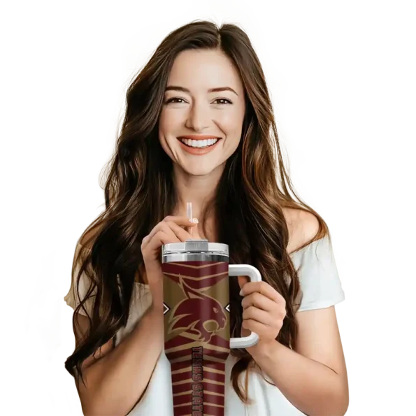 customized texas state bobcats chevron layers maroon curved tumbler premium grade.webp
