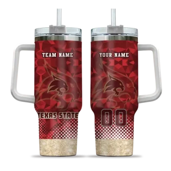 customized texas state bobcats geometric prism maroon curved tumbler best selling.webp