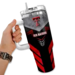 customized texas tech red raiders arrow armor red black curved tumbler best selling.webp