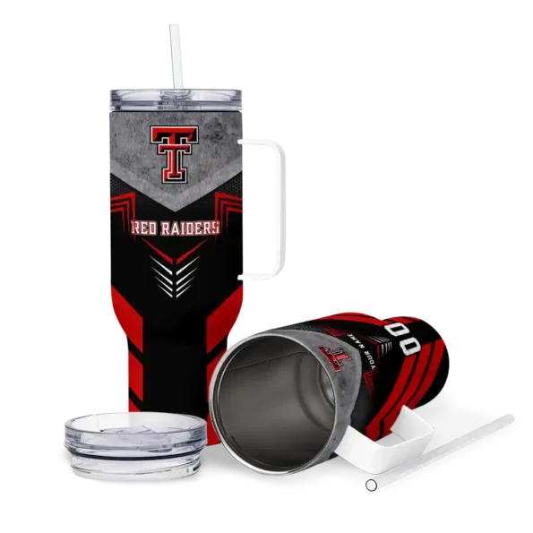 customized texas tech red raiders arrow armor red black curved tumbler high quality.webp