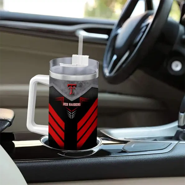 customized texas tech red raiders arrow armor red black curved tumbler trendy.webp