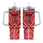 customized texas tech red raiders chevron angle red curved tumbler best selling.webp