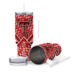 customized texas tech red raiders chevron angle red curved tumbler best selling.webp