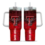 customized texas tech red raiders chevron stripe red curved tumbler best selling.webp