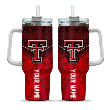 customized texas tech red raiders chevron stripe red curved tumbler best selling.webp
