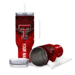 customized texas tech red raiders chevron stripe red curved tumbler best selling.webp