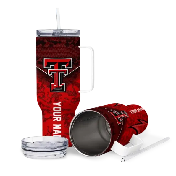 customized texas tech red raiders chevron stripe red curved tumbler high quality.webp