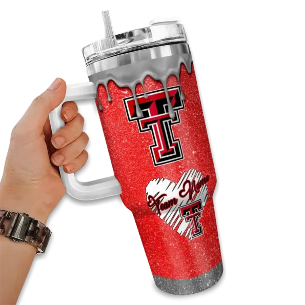 customized texas tech red raiders heart helmet motif red curved tumbler fashion forward.webp