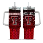 customized texas tech red raiders hex texture red curved tumbler best selling.webp