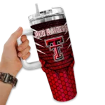 customized texas tech red raiders hex texture red curved tumbler best selling.webp