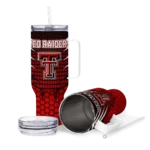 customized texas tech red raiders hex texture red curved tumbler best selling.webp