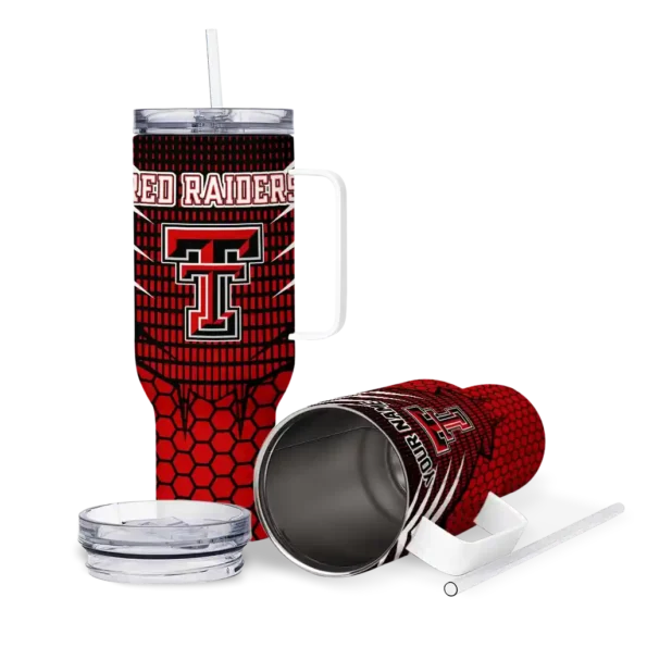 customized texas tech red raiders hex texture red curved tumbler high quality.webp