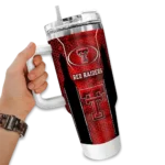 customized texas tech red raiders hexagon armor red curved tumbler best selling.webp