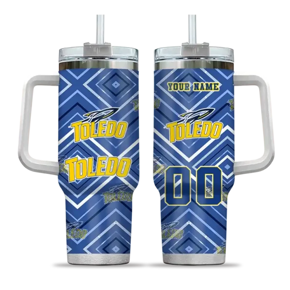 customized toledo rockets bold diamonds blue curved tumbler best selling.webp