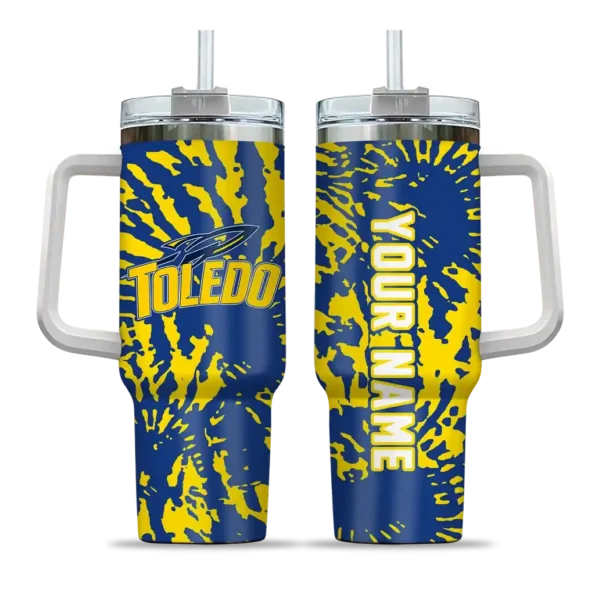 customized toledo rockets burst swirl blue curved tumbler best selling.webp