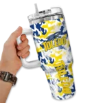 customized toledo rockets camo mashup blue white curved tumbler best selling.webp