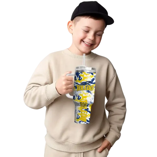 customized toledo rockets camo mashup blue white curved tumbler latest model.webp