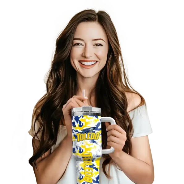 customized toledo rockets camo mashup blue white curved tumbler premium grade.webp