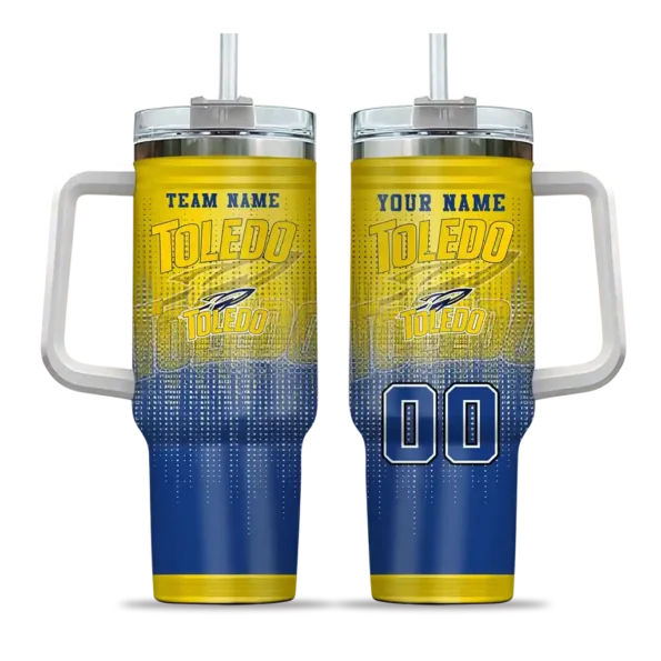 customized toledo rockets gradient dots blue curved tumbler best selling.webp
