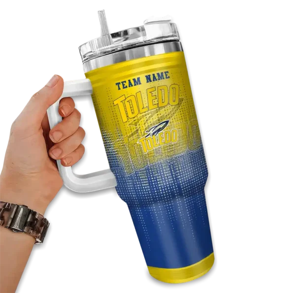 customized toledo rockets gradient dots blue curved tumbler fashion forward.webp