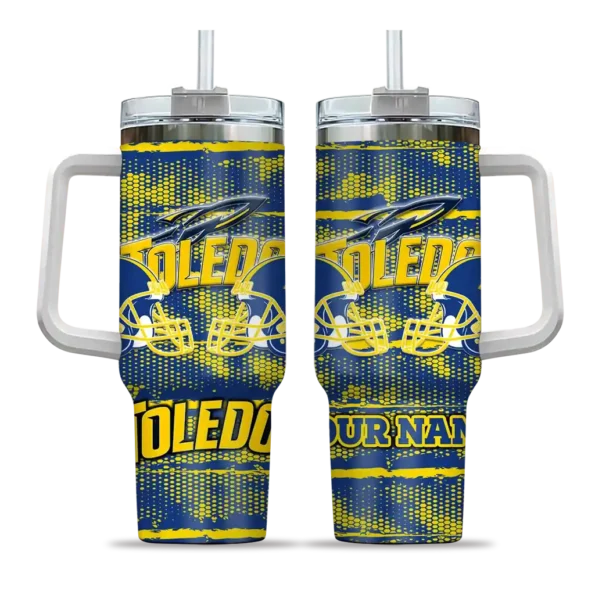 customized toledo rockets honey streaks blue curved tumbler best selling.webp