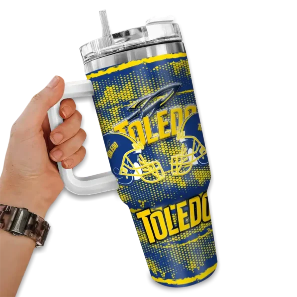 customized toledo rockets honey streaks blue curved tumbler fashion forward.webp