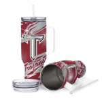 customized troy trojans abstract paths red curved tumbler best selling.webp