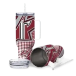 customized troy trojans arrow burst red curved tumbler best selling.webp