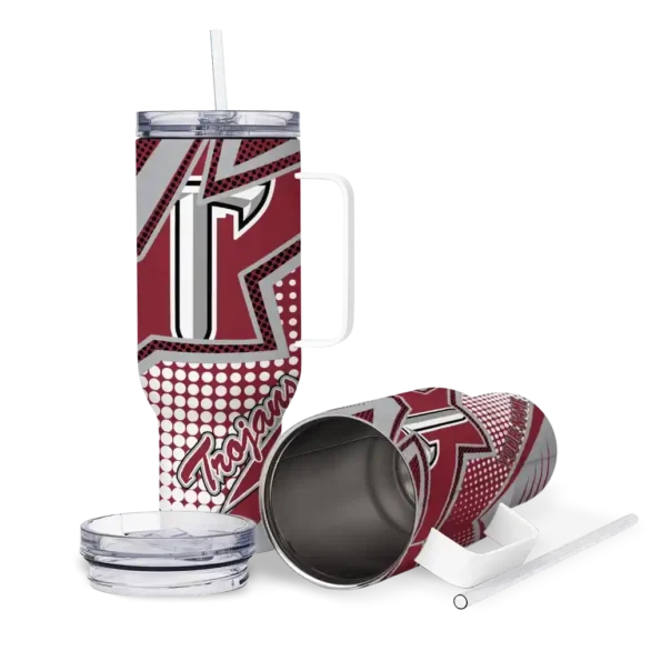 customized troy trojans arrow burst red curved tumbler high quality.webp
