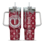 customized troy trojans bullseye drips red curved tumbler best selling.webp