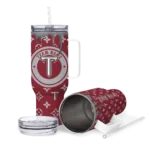 customized troy trojans bullseye drips red curved tumbler best selling.webp